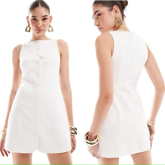 4Th And Reckless Dresses & Skirts - 4th & Reckless Size 3XL NEW White Cotton Sleeveless Button-Down Mini Dress